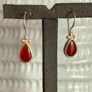 Peyote Bird PB Carnelian Stone Dangle Earrings